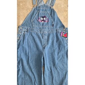 DEADSTOCK Mickey Unlimited Disney Denim Overalls Womens 22W Mickey Minnie Mouse